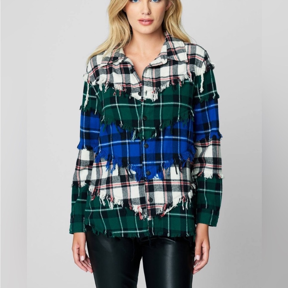 BLANK NYC BLANKNYC XL DOUBLE DARE FLANNEL SHIRT SHACKET WOMEN’S TOP SHIRT  #349 - Picture 9 of 9